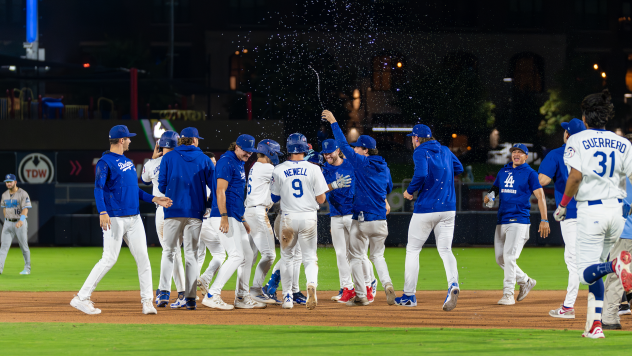 Tulsa Drillers celebrate a walk-off victory