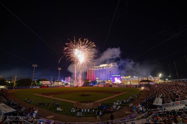 Fireworks over Keesler Federal Park, home of the Biloxi Shuckers