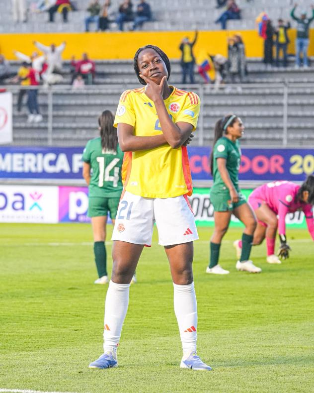 Forward Valerin Loboa with the Colombia Women's National Team