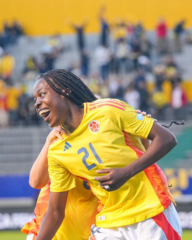 Forward Valerin Loboa with the Colombia Women's National Team
