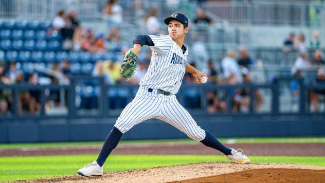 Pitcher Kyle Carr with the Hudson Valley Renegades