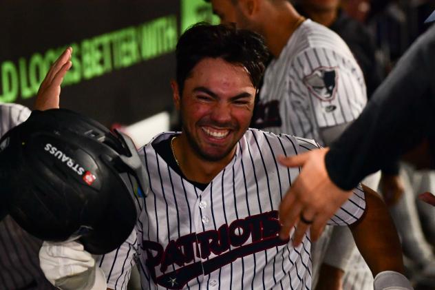 Jace Avina in the Somerset Patriots dugout