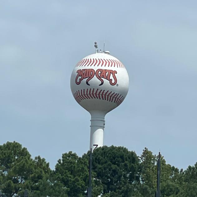Carolina Mudcats water tower