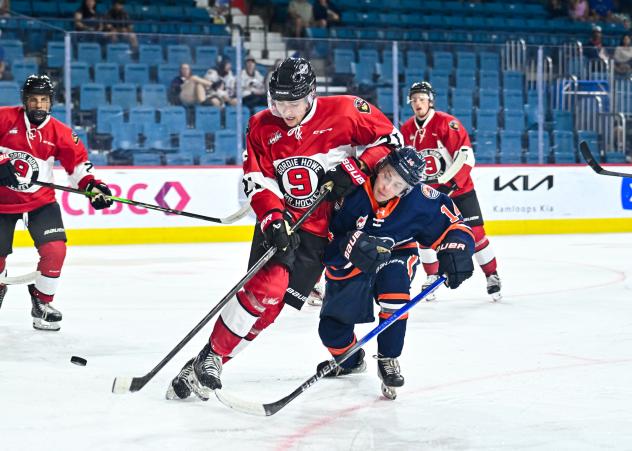 Vancouver Giants centre Adam Titlbach vs. the Kamloops Blazers