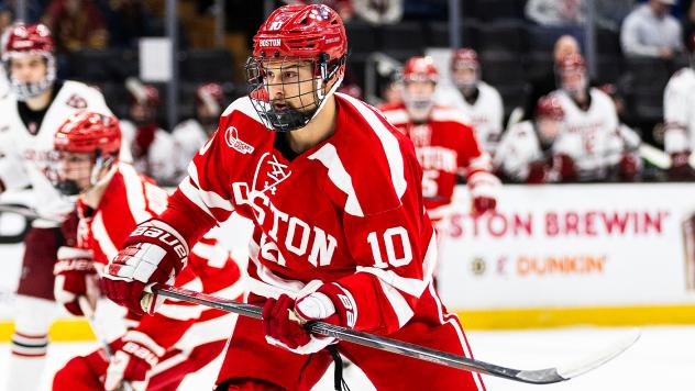 Defenseman Brehdan Engum with Boston University