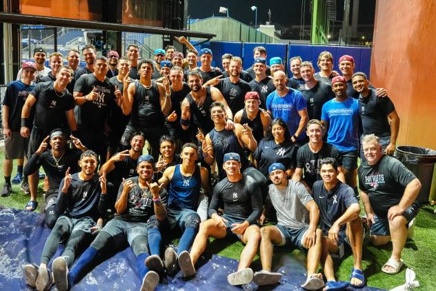 Somerset Patriots celebrate a playoff berth