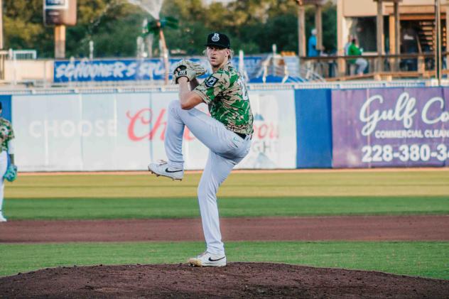 Biloxi Shukers' K.C. Hunt on the mound