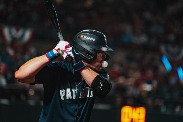 Garrett Martin at bat for the Somerset Patriots