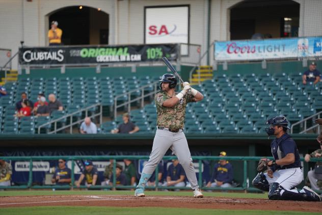 Biloxi Shuckers' Blake Burke at bat