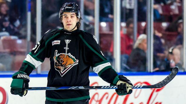 Forward Brayden Nicholetts with the Utah Grizzlies
