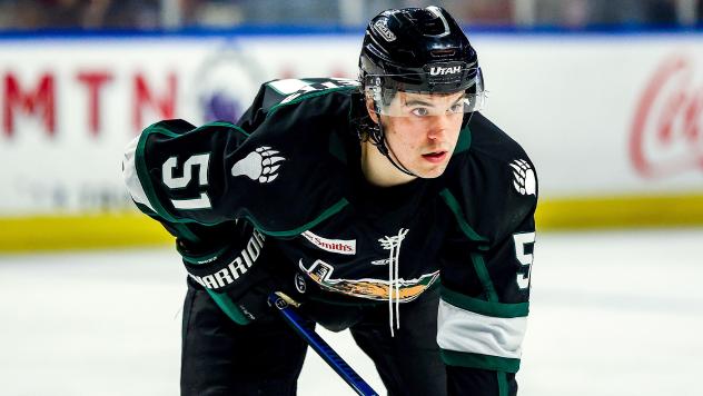 Forward Brayden Nicholetts with the Utah Grizzlies