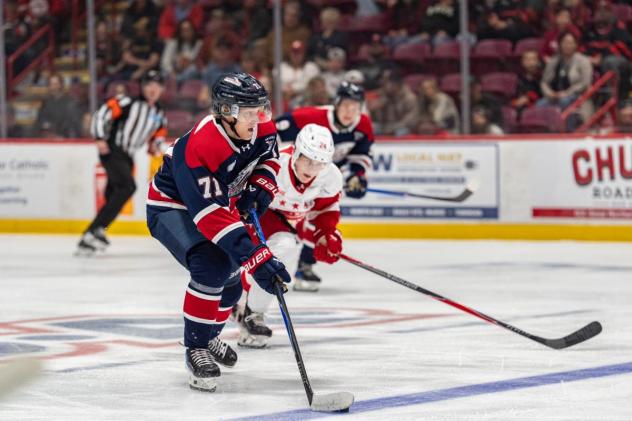 Saginaw Spirit's Dima Zhilkin in action