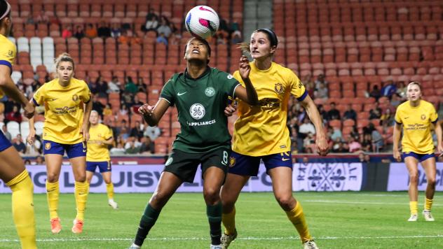 Racing Louisville FC's Ary Borges and Utah Royals FC's Claudia Zornoza in action