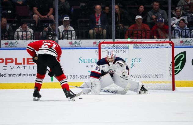 Saginaw Spirit goaltender Stepan Shurygin vs. the Niagara IceDogs