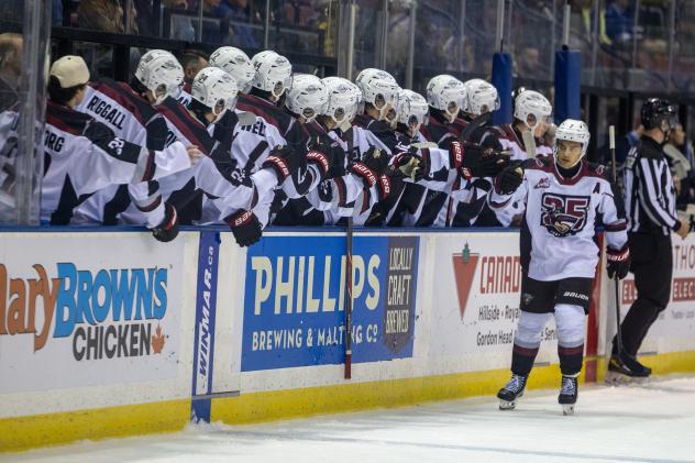 Vancouver Giants exchange congratulations