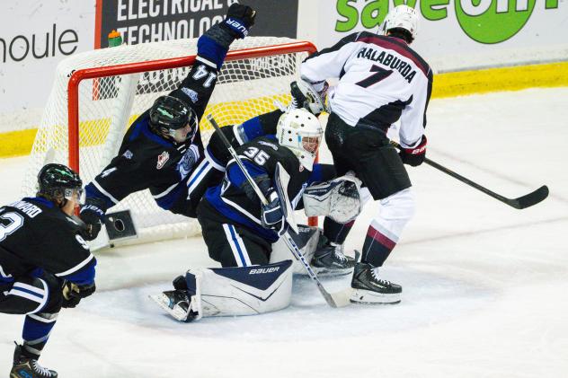 Vancouver Giants right wing Ty Halaburda vs. the Victoria Royals