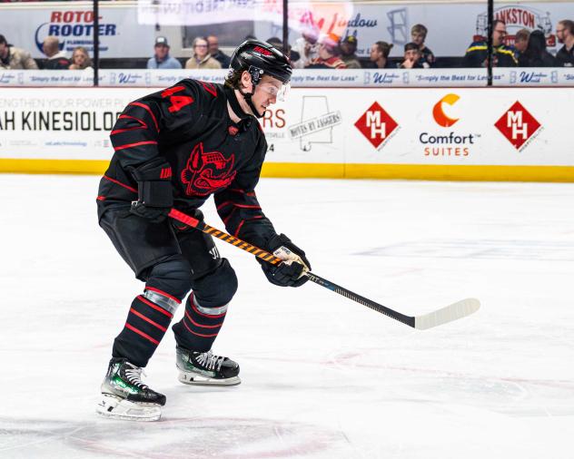 Defenseman Charlie Risk with the Huntsville Havoc