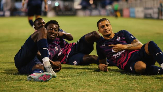 South Georgia Tormenta FC relax after a goal