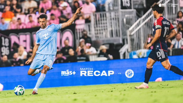 Inter Miami CF's Luis Suárez and New England Revolution's Carles Gil on game night