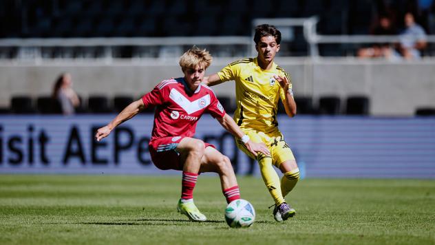 Chicago Fire FC II with possession against Columbus Crew 2