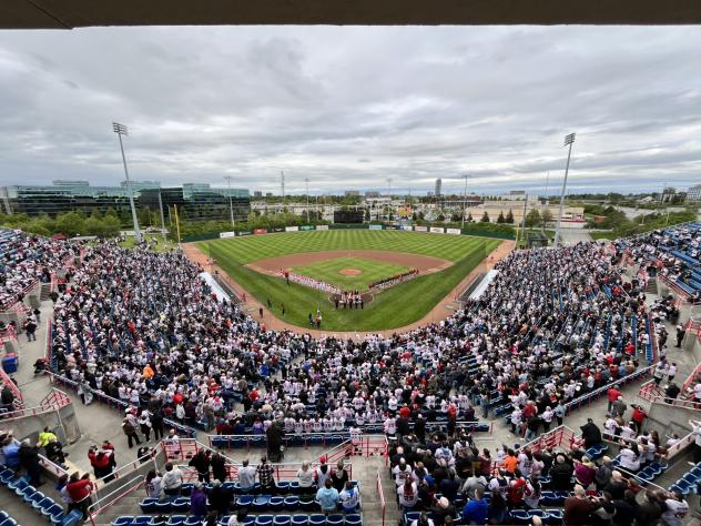 Ottawa Titans fans attend the 2025 home opener