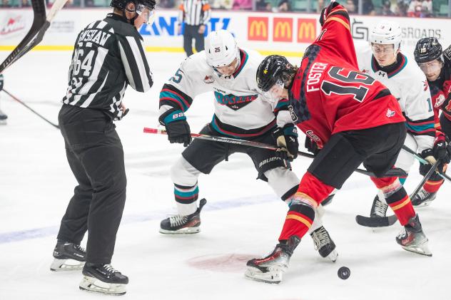 Kelowna Rockets face off with the Prince George Cougars