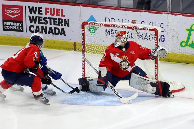 Goaltender Kelton Pyne with the Regina Pats