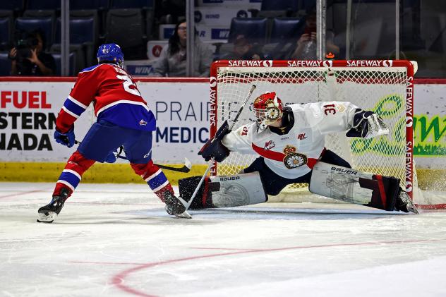 Goaltender Kelton Pyne with the Regina Pats