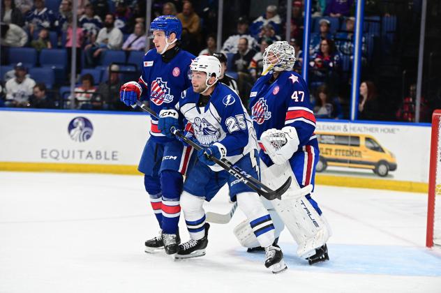 Syracuse Crunch center Dylan Duke vs. the Rochester Americans