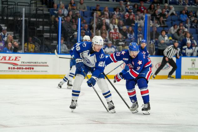 Syracuse Crunch left wing Cooper Flinton vs. the Rochester Americans