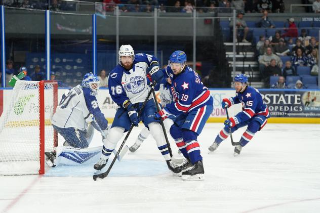 Syracuse Crunch defenseman Roman Schmidt vs. the Rochester Americans