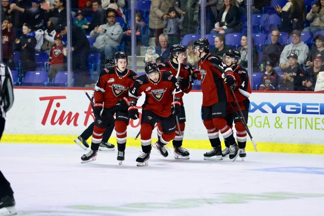 Vancouver Giants celebrate Tyus Sparks' goal