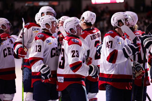 South Carolina Stingrays exchange congratulations after a win