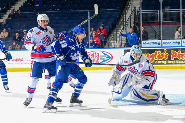 Syracuse Crunch forward Brendan Furry vs. the Rochester Americans