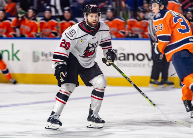 Forward Caden Villegas with the Adirondack Thunder