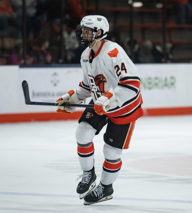 Defenseman Eric Parker with Bowling Green State University
