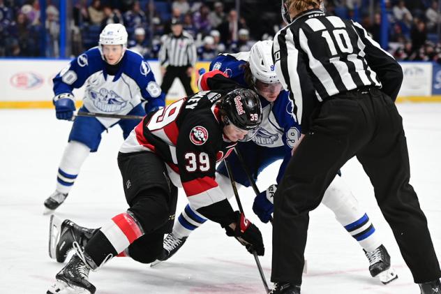 Belleville Senators centre Landen Hookey vs. the Syracuse Crunch