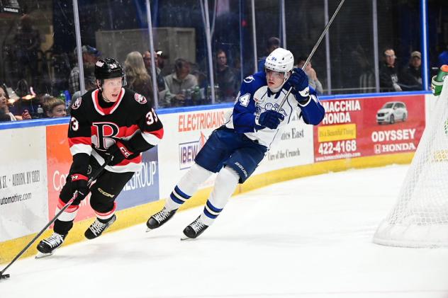 Belleville Senators defenceman Lassi Thomson vs. the Syracuse Crunch