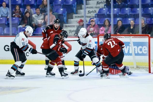 Vancouver Giants battle the Kelowna Rockets