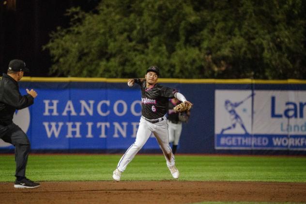 Javier Sanoja with the Pensacola Blue Wahoos