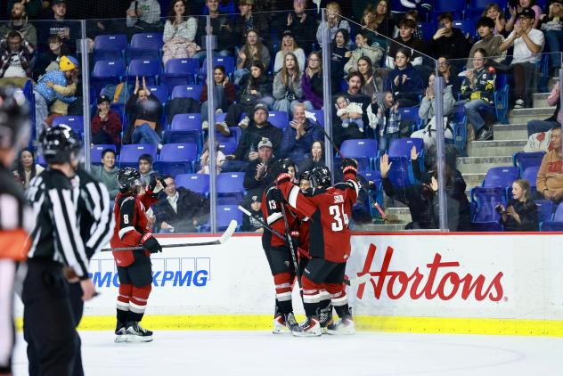 Vancouver Giants celebrate a goal