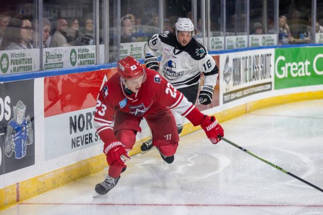 Allen Americans defenseman Sam Sedley vs. the Wichita Thunder