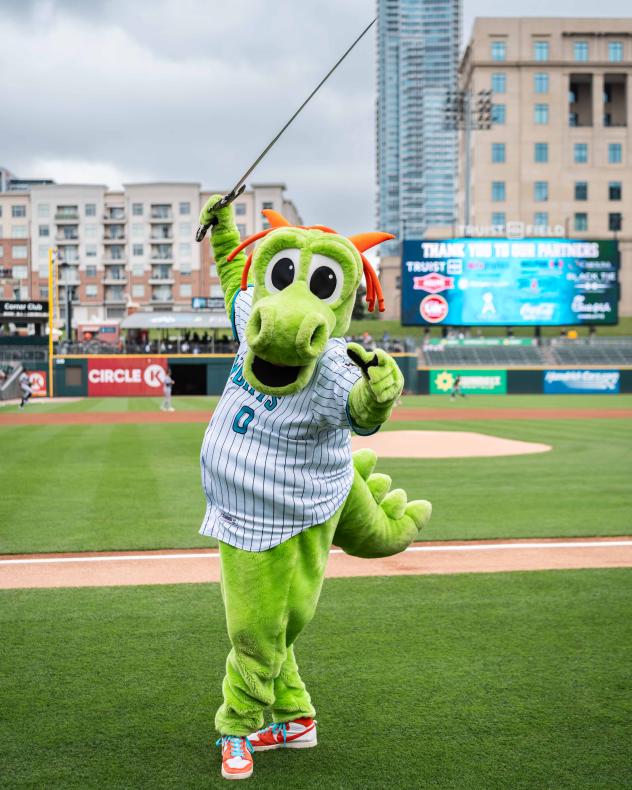 Charlotte Knights mascot Homer the Dragon
