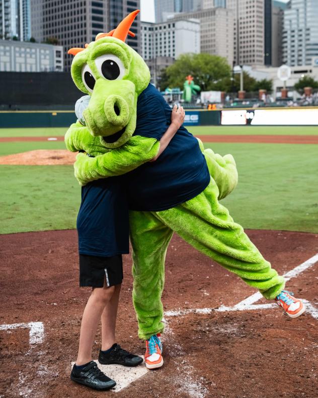 Charlotte Knights mascot Homer the Dragon