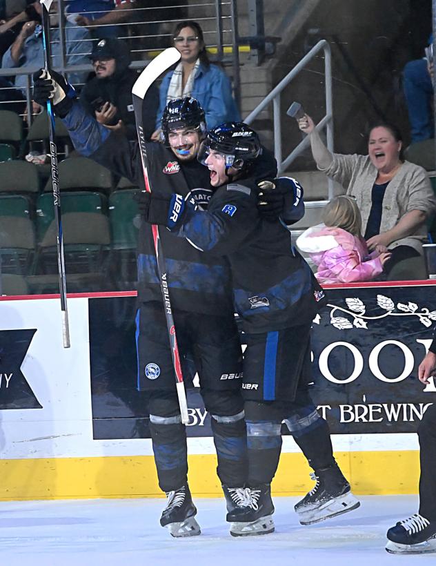 Wenatchee Wild's Michal Capos and Caden Campion on game night