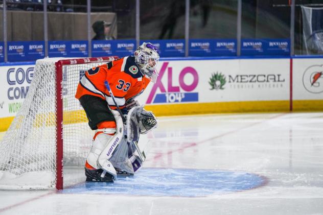 Worcester Railers goaltender Thomas Gale