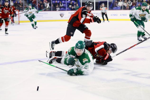 Vancouver Giants deliver a blow against the Everett Silvertips