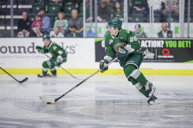 Forward Nolan Caffey with the Everett Silvertips