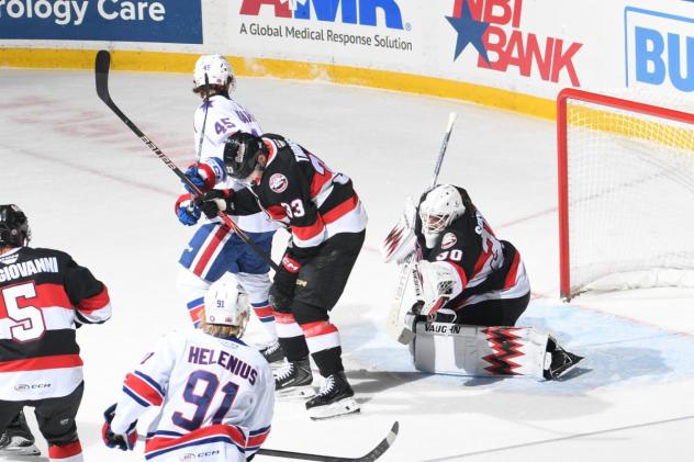 Belleville Senators goaltender Hunter Shepard vs. the Rochester Americans