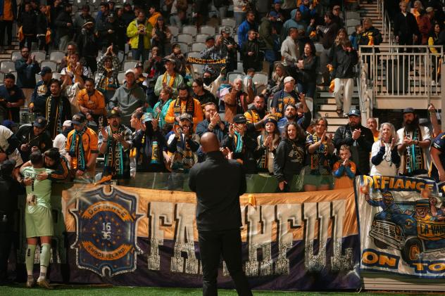 Rhode Island FC fans cheer on their team